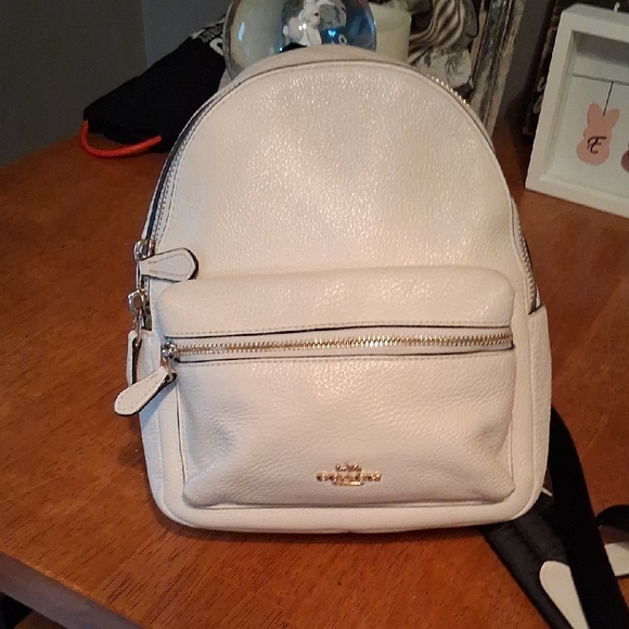 Coach Off-White Backpack with Black Straps - Picture 8 of 10